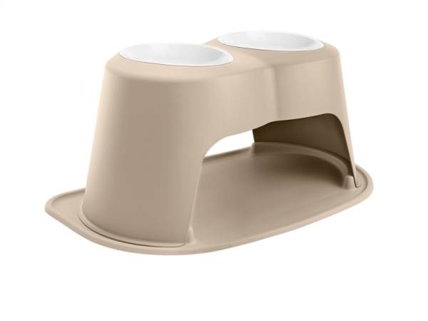 WeatherTech - WeatherTech Pet Feeding System Double High 96oz 14in. Poly Bowl - Tan | PDHC9614TNTN - Image 1