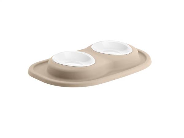WeatherTech - WeatherTech Pet Feeding System Double Low 8oz 1in. Poly Bowl - Tan | PDL0801TN - Image 1