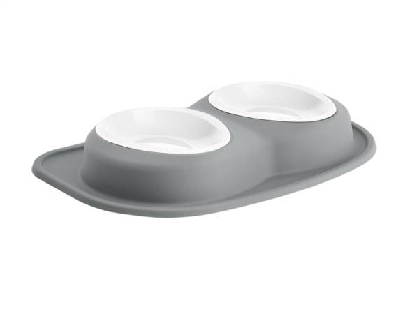 WeatherTech - WeatherTech Pet Feeding System Double Low 64oz 3in. Poly Bowl - Dark Grey | PDL6403DG - Image 1