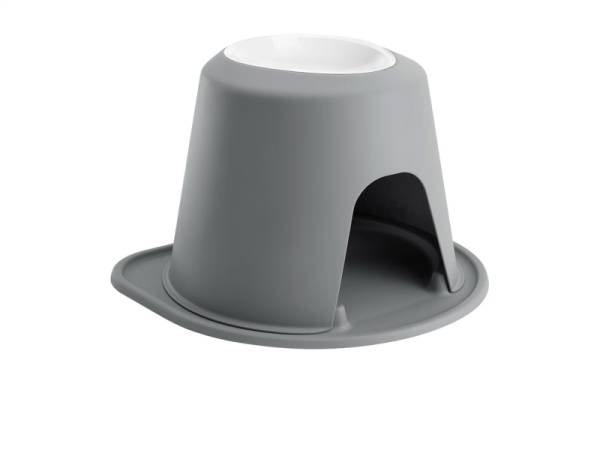 WeatherTech - WeatherTech Pet Feeding System Single High 64oz 12in. Poly Bowl - Dark Grey | PSH6412DGDG - Image 1