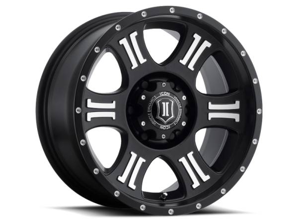 ICON - ICON Shield 17x8.5 5x5 0mm Offset 4.75in BS 71.5mm Bore Satin Black/Machined Wheel | 1017857347MB - Image 1