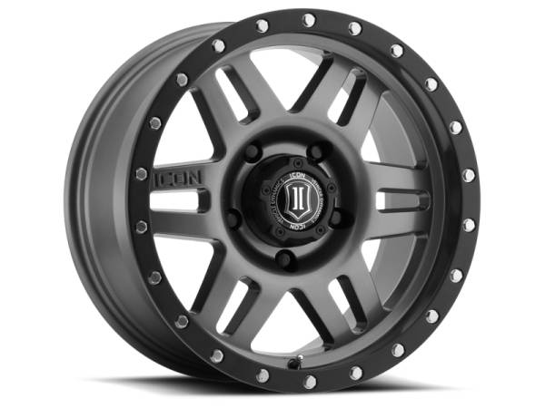 ICON - ICON Six Speed 17x8.5 6x135 6mm Offset 5in BS 94mm Bore Gun Metal Wheel | 1417856350GM - Image 1
