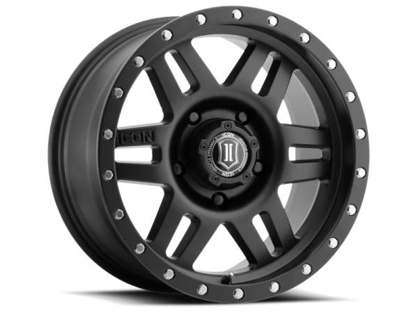 ICON - ICON Six Speed 17x8.5 6x5.5 0mm Offset 4.75in BS 108mm Bore Satin Black Wheel | 1417858347SB - Image 1