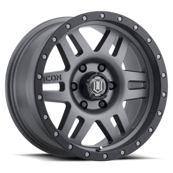 ICON - ICON Six Speed 17x8.5 6x5.5 25mm Offset 5.75in BS 108.1mm Bore Titanium Wheel | 1417858357TT - Image 1