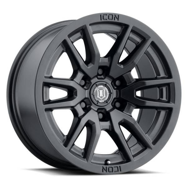 ICON - ICON Vector 6 17x8.5 6x5.5 25mm Offset 5.75in BS 95.1mm Bore Satin Black Wheel | 2417859057SB - Image 1