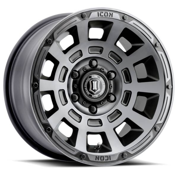 ICON - ICON Thrust 17x8.5 6x5.5 25mm Offset 5.75in BS 95.1mm Bore Smoked Satin Black Wheel | 2817859057SSBT - Image 1