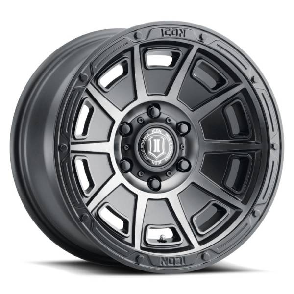 ICON - ICON Victory 17x8.5 6x5.5 0mm Offset 4.75in BS Smoked Satin Black Tint Wheel | 3017858347SSBT - Image 1