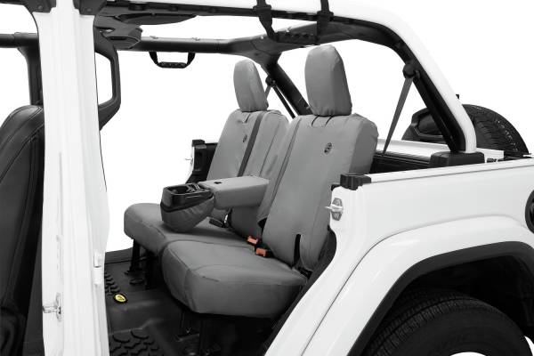 Seat Covers - Jeep '18-2023 Wrangler JL 4-Door; Exc. 4XE; Rear w/ Fold Down Arm Rest (Charcoal) | 29291-09 - Image 1