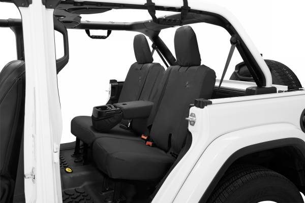 Seat Covers - Jeep '18-2023 Wrangler JL 4-Door; Exc. 4XE; Rear w/ Fold Down Arm Rest (Black Diamond) | 29291-35 - Image 1