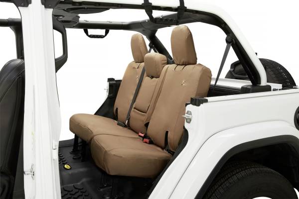Seat Covers - Jeep '18-2023 Wrangler JL 4-Door; Exc. 4XE; Rear w/o Fold Down Arm Rest (Tan) | 29294-04 - Image 1
