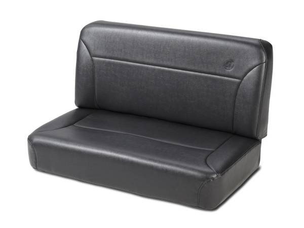 Trailmax II Fixed-Back Seat - Jeep '55-83 CJ5 / '76-86 CJ7 / '87-95 Wrangler YJ; Rear (All Vinyl; Black Crush) | 39437-01 - Image 1