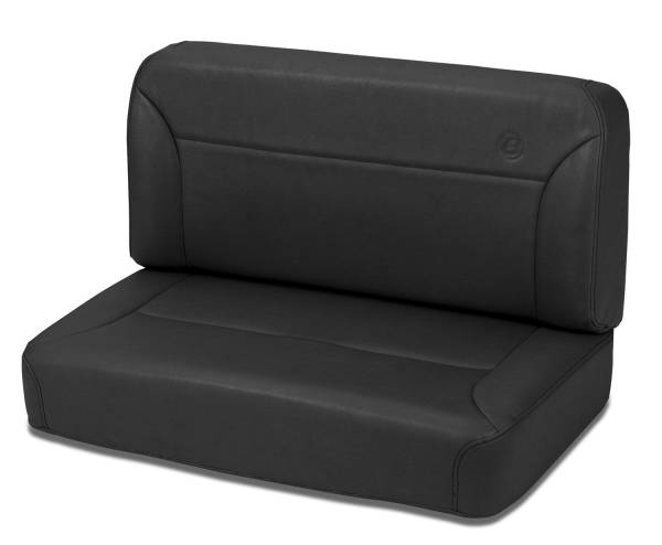 Trailmax II Fixed-Back Seat - Jeep '55-83 CJ5 / '76-86 CJ7 / '87-95 Wrangler YJ; Rear (All Vinyl; Black Denim) | 39437-15 - Image 1
