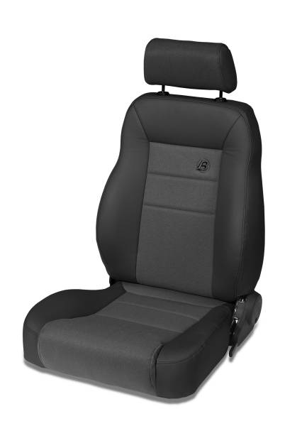 Bestop - Trailmax II Pro Seat - Jeep '76-86 CJ7 / 87-95 Wrangler YJ / 97-06 Wrangler TJ; Front Passenger Side (Center Fabric Insert; Black Denim) | 39460-15 - Image 1