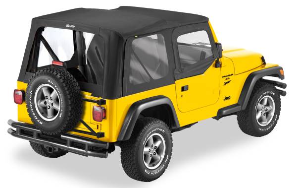 Bestop - Replace-A-Top For OEM - Jeep '97-02 Wrangler TJ (Black Denim; Clear Windows; Door Skins Included) | 51121-15 - Image 1