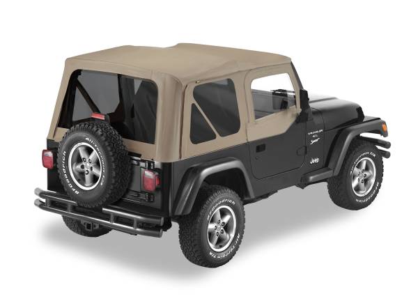 Bestop - Replace-A-Top For OEM - Jeep '97-02 Wrangler TJ (Dark Tan; Tinted Windows; Door Skins Included) | 51124-33 - Image 1