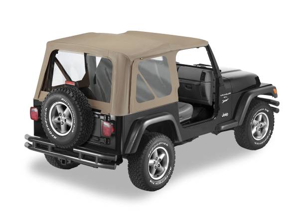 Bestop - Replace-A-Top For OEM - Jeep '97-02 Wrangler TJ (Dark Tan; Clear Windows; No Door Skins Included) | 51127-33 - Image 1