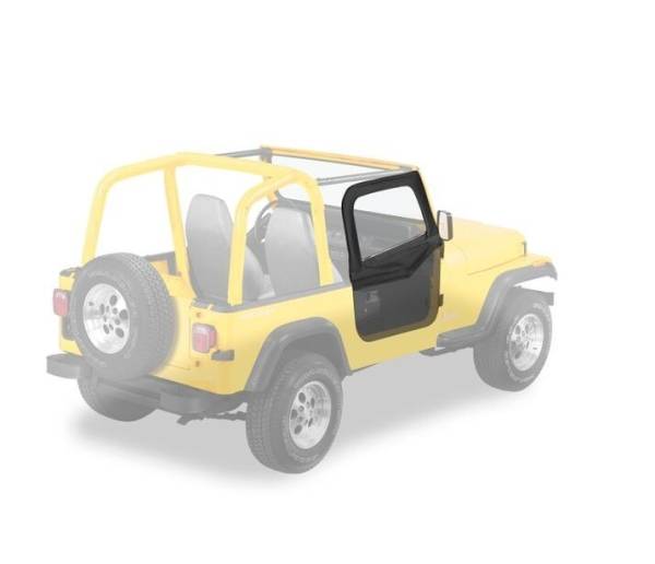 Bestop - Upper Fabric Doors - Jeep '88-95 Wrangler YJ (Rounded Upper Corner, Black Crush) | 51780-01 - Image 1