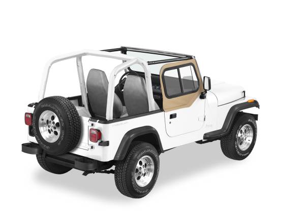 Bestop - Upper Door Sliders - Jeep '97-06 Wrangler TJ (Dark Tan; Dual Sliding Window) | 51787-33 - Image 1