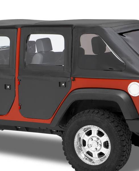 Bestop - Full Fabric Doors - Jeep '07-18 Wrangler JK 4-Door; (Rear Doors; Black Diamond) | 51799-35 - Image 1