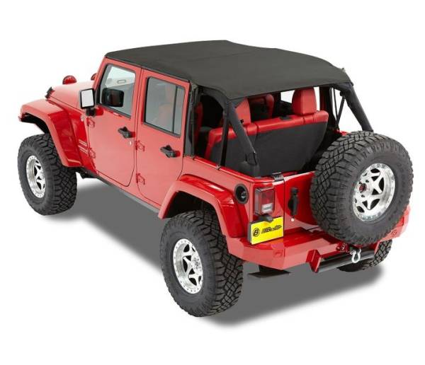 Bestop - Header Safari Cable Style Bikini - Jeep '10-18 Wrangler JK 4-Door (Black Diamond) | 52594-35 - Image 1