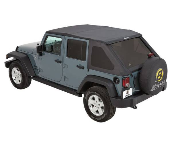Bestop - Replace-A-Top For Trektop - Jeep '07-18 Wrangler JK 4-Door (Black Diamond; Tinted Windows; No Door Skins Included) | 52823-35 - Image 1