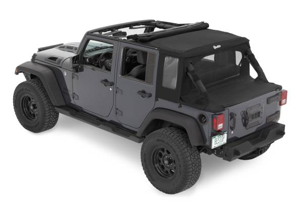 Bestop - Halftop Soft Top - Jeep '07-18 Wrangler JK 4-Door (Premium Black Twill) | 53901-17 - Image 1