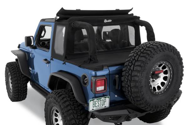 Bestop - Halftop Soft Top - Jeep '18-2023 Wrangler JL 2-Door (Premium Black Twill) | 53903-17 - Image 1
