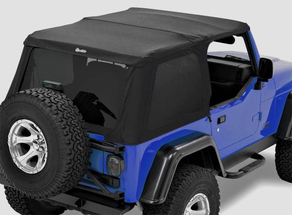 Bestop - Replace-A-Top For Trektop - Jeep '97-06 Wrangler TJ Exc. Unlimited (Premium Black Twill; Tinted Windows; No Door Skins Included) | 59720-17 - Image 1