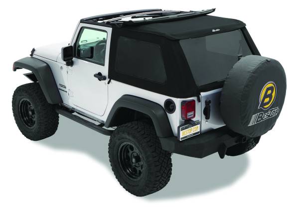 Bestop - Replace-A-Top For Trektop - Jeep '07-18 Wrangler JK 2-Door (Premium Black Twill; Tinted Windows; No Door Skins Included) | 59722-17 - Image 1