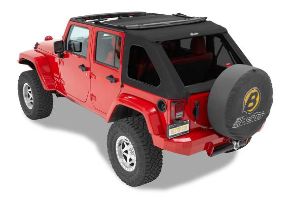 Replace-A-Top For Trektop - Jeep '07-18 Wrangler JK 4-Door (Premium Black Twill; Tinted Windows; No Door Skins Included) | 59723-17 - Image 1