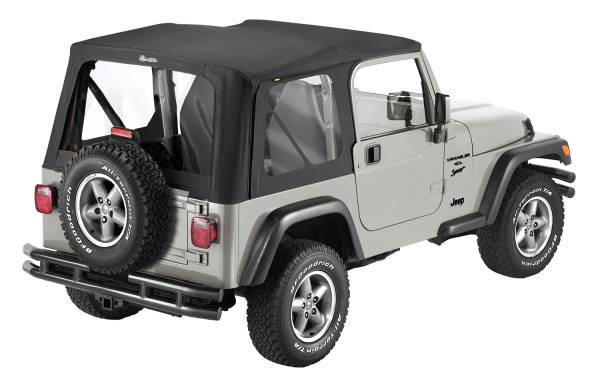 Bestop - Replace-A-Top For OEM - Jeep '03-06 Wrangler TJ Exc. Unlimited (Black Diamond Sailcloth; Clear Windows; No Door Skins Included) | 79125-35 - Image 1