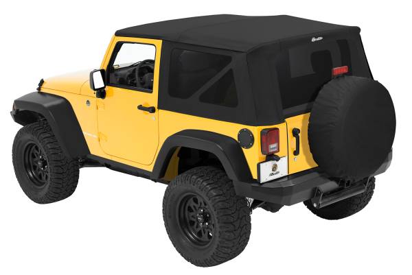 Bestop - Replace-A-Top For OEM - Jeep '07-09 Wrangler JK 2-Door (Black Diamond Sailcloth; Tinted Windows; No Door Skins Included) | 79136-35 - Image 1