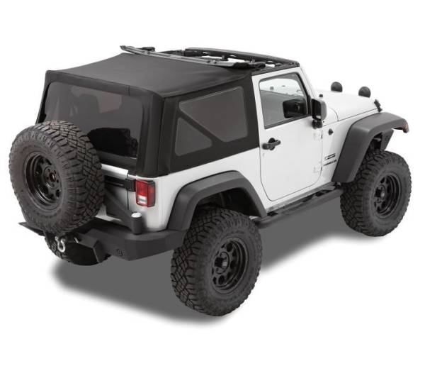 Bestop - Replace-A-Top For OEM - Jeep '07-09 Wrangler JK 2-Door (Premium Black Twill; Tinted Windows; No Door Skins Included) | 79836-17 - Image 1