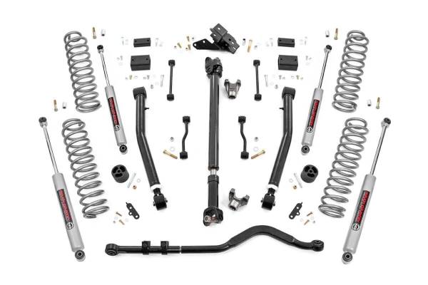 Rough Country - Rough Country - 3.5 Inch Lift Kit - Adj Lower - FR D/S - Jeep Wrangler Unlimited Rubicon (18-23) | 69131 - Image 1