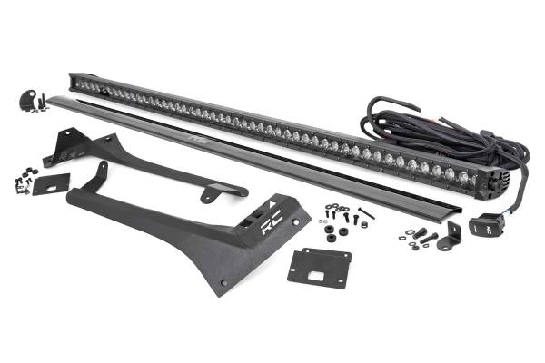 Rough Country - LED Light Kit - Windshield - 50 in. BLK Single Row - WHT DRL - Jeep Gladiator JT/Wrangler JL (18-25) | 70066 - Image 1