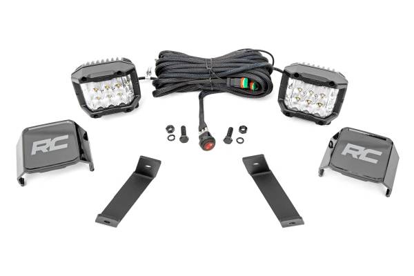 Rough Country - Rough Country - LED Light Kit - Ditch Mount - 3 in. OSRAM - Wide - Jeep Cherokee KL (14-21) | 70082 - Image 1