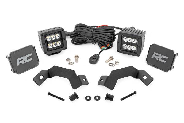 Rough Country - Rough Country - LED Light Kit - Ditch Mount - 2 in. Black Pair - Spot - Toyota Land Cruiser (24-25) | 72112 - Image 1