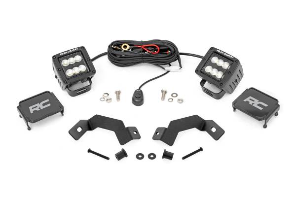 Rough Country - Rough Country - LED Light Kit - Ditch Mount - 2 in. Black Pair - Flood - Toyota Land Cruiser (24-25) | 72113 - Image 1