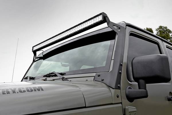 Rough Country - Rough Country - LED Light Mounts - Upper Windshield - 50 in. - Jeep Wrangler JK/Wrangler Unlimited (07-18) | 70504 - Image 1