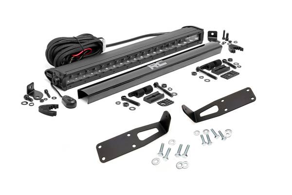Rough Country - LED Light Kit - Bumper Mount - 20 in. Black Single Row - Ram 2500/3500 (10-18) | 70568BL - Image 1