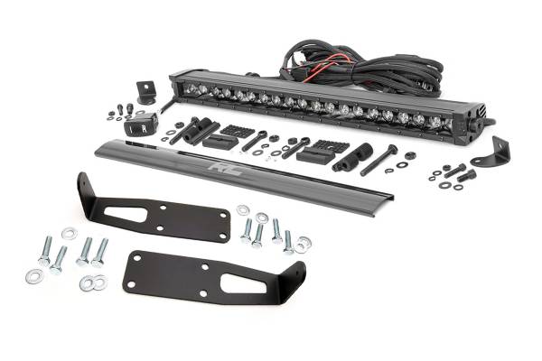Rough Country - LED Light Kit - Bumper Mount - 20 in. Black Single Row - White DRL - Ram 2500/3500 (10-18) | 70568BLDRL - Image 1