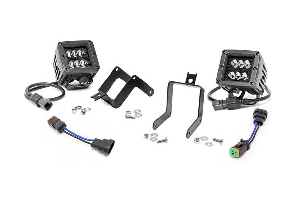 Rough Country - Rough Country - LED Light Kit - Fog Mount - 2 in. Black Pair - Ford F-250/F-350 Super Duty (11-16) | 70622 - Image 1