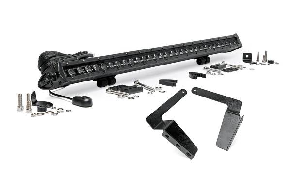 Rough Country - LED Light Kit - Bumper Mount - 30 in. Black Single Row - Toyota Tundra (14-21) | 70657 - Image 1