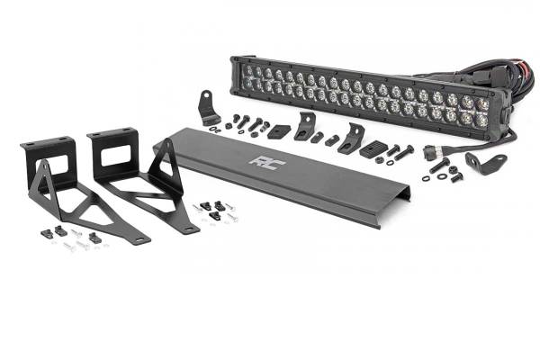 Rough Country - Rough Country - LED Light Kit - Bumper Mount - 20 in. Black Dual Row - White DRL - Ford F-250/F-350 Super Duty (05-07) | 70665DRL - Image 1