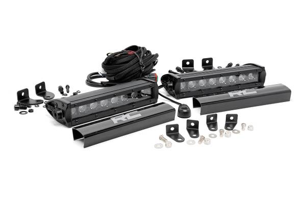 Rough Country - Rough Country - LED Light Kit - Grille Mount - 8 in. Black Pair - Ford F-250 Super Duty (17-19) | 70697 - Image 1