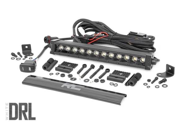 Rough Country - Rough Country - 12 Inch Black Series LED Light Bar - Single Row - Cool White DRL | 70712BLDRL - Image 1