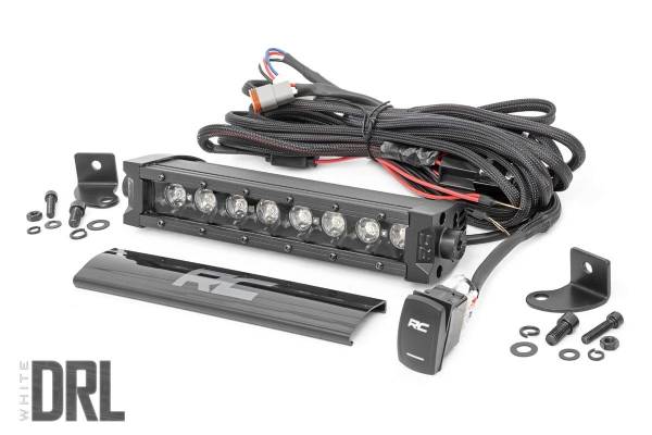 Rough Country - Rough Country - 8 Inch Black Series LED Light Bar - Single Row - Cool White DRL | 70718BLDRL - Image 1