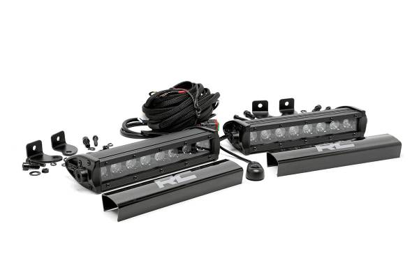 Rough Country - Rough Country - 8 Inch Black Series LED Light Bar - Single Row - Pair | 70728BL - Image 1