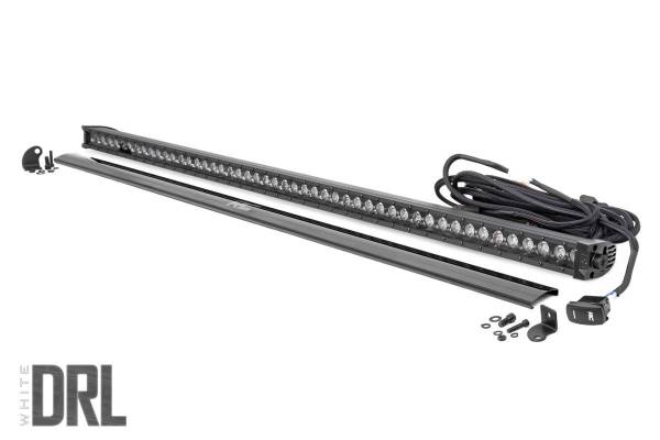 Rough Country - Rough Country - 50 Inch Black Series LED Light Bar - Single Row - Cool White DRL | 70750BLDRL - Image 1