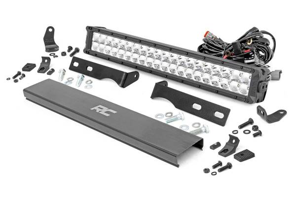 Rough Country - Rough Country - LED Light Kit - Bumper Mount - 20 in. Chrome Dual Row - White DRL - Jeep Grand Cherokee WK2 (11-20) | 70775 - Image 1